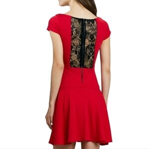 NWT Alice + Olivia Rylie Red Lace Back Dress Size 8